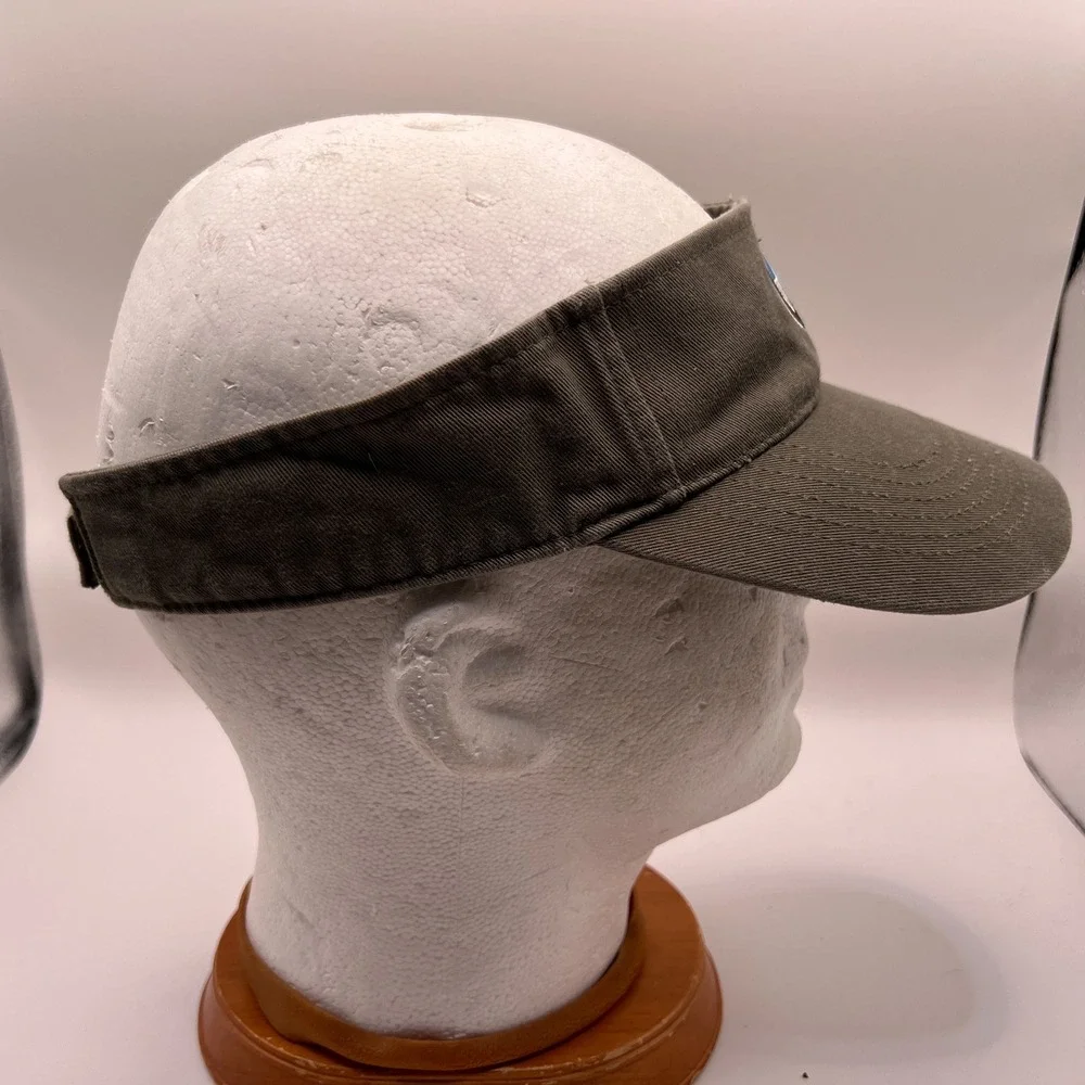 BMW Lifestyle Adjustable Sun Visor Hat Olive Green Embroidered Logo One Size